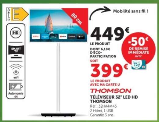 TÉLÉVISEUR 32" LED HD THOMSON