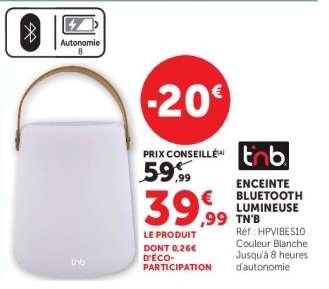 ENCEINTE BLUETOOTH LUMINEUSE T'N'B
