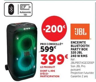 ENCEINTE BLUETOOTH PARTY BOX 320 JBL