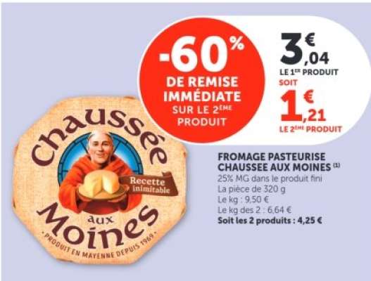 Fromage Pasteurisé Chaussée aux Moines