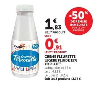 CREME FLEURETTE LEGERE FLUIDE 15% YOPLAIT