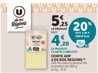 Comté AOP U de Nos Régions