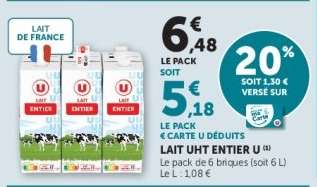LAIT UHT ENTIER U