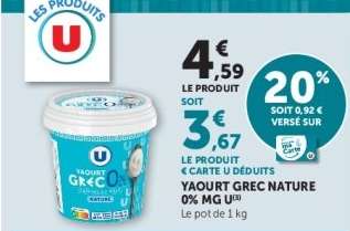 Yaourt Grec Nature 0% MG