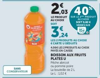 Boisson aux fruits plates U