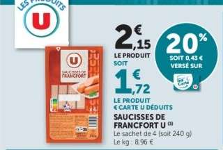 SAUCISSES DE FRANCFORT U