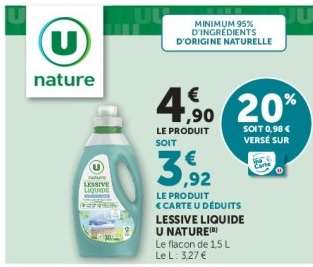 LESSIVE LIQUIDE U NATURE