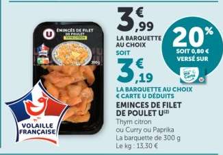 ÉMINCÉS DE FILET DE POULET