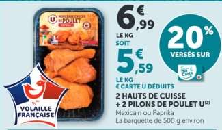 2 Hauts de Cuisse + 2 Pilons de Poulet U