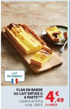 Flan en bande au lait entier U