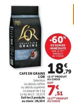 CAFÉ EN GRAINS “L’OR”
