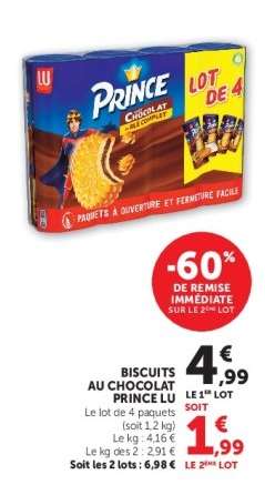 BISCUITS AU CHOCOLAT PRINCE LU