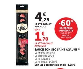 SAUCISSON SEC SAINT AGAÛNE