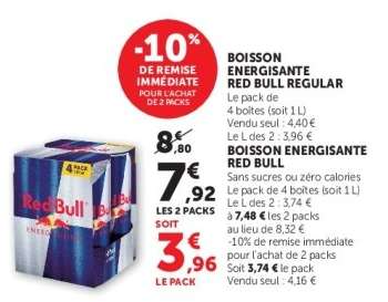 BOISSON ENERGISANTE RED BULL REGULAR