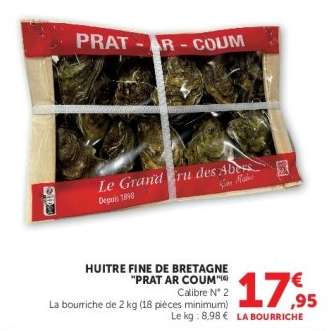 HUITRE FINE DE BRETAGNE "PRAT AR COUM"