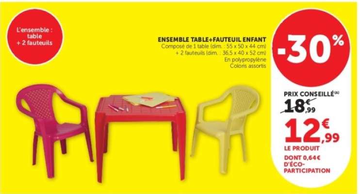 ENSEMBLE TABLE+FAUTEUIL ENFANT