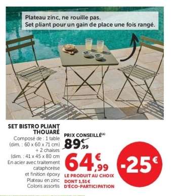 SET BISTRO PLIANT THOUARE