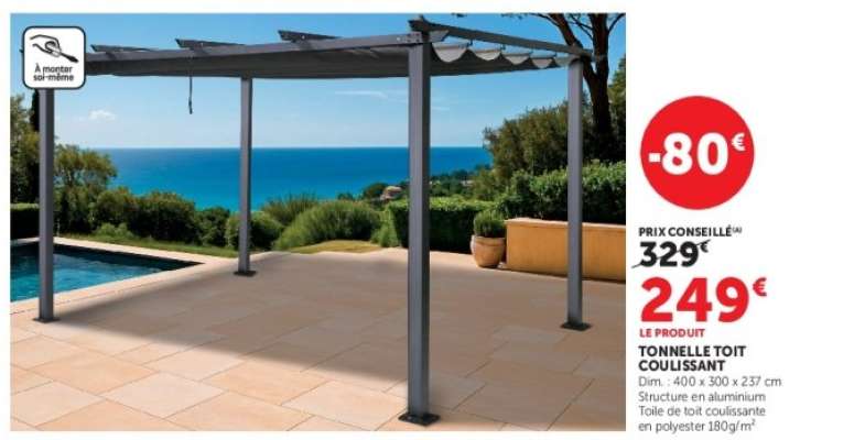 TONNELLE TOIT COULISSANT
