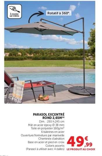 PARASOL EXCENTRÉ ROND 2,65M