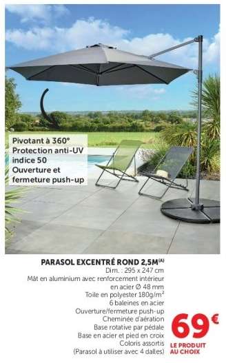 PARASOL EXCENTRÉ ROND 2,5M