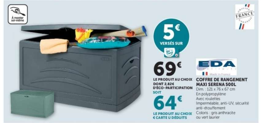 Coffre de rangement Maxi Serena 500L