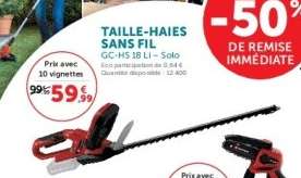 TAILLE-HAIES SANS FIL GC-HS 18 Li - Solo
