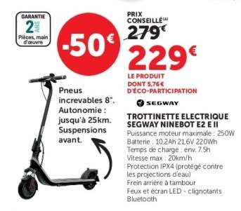 TROTTINETTE ELECTRIQUE SEGWAY-NINEBOT E2 E II