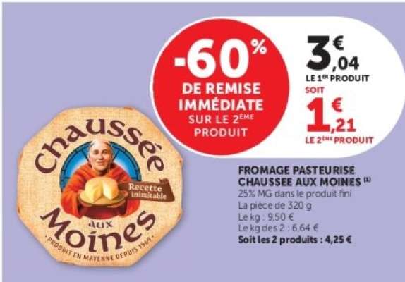 Fromage Pasteurisé Chaussée aux Moines