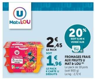 FROMAGES FRAIS AUX FRUITS U MAT & LOU