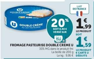 Fromage Pasteurisé Double Crème U