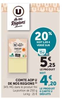 Comté AOP U de Nos Régions