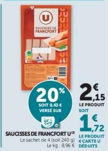 SAUCISSES DE FRANCFORT U