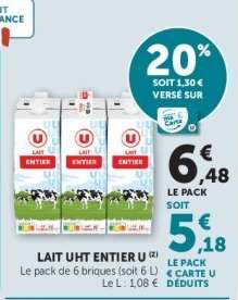 LAIT UHT ENTIER U