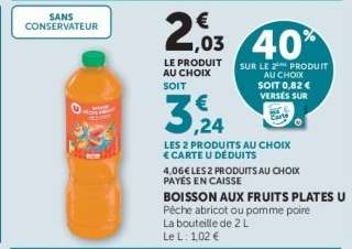 Boisson aux fruits plates U