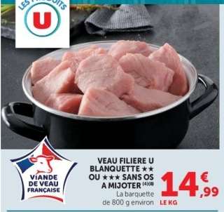 Veau Filière U Blanquette