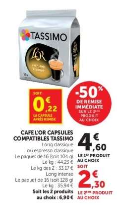 CAFE L'OR CAPSULES COMPATIBLES TASSIMO