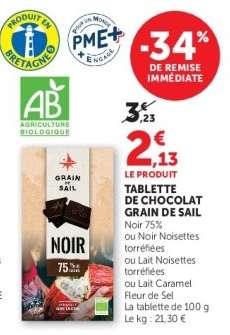 TABLETTE DE CHOCOLAT GRAIN DE SAIL