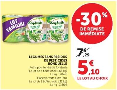 Légumes sans résidus de pesticides Bonduelle