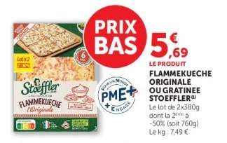 FLAMMEKUECHE ORIGINALE OU GRATINEE STOEFFLER