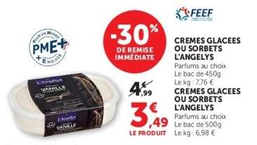 CREMES GLACEES OU SORBETS L'ANGELYS