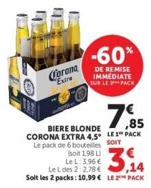 BIERE BLONDE CORONA EXTRA 4.5°