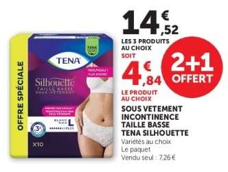 SOUS VETEMENT INCONTINENCE TAILLE BASSE TENA SILHOUETTE