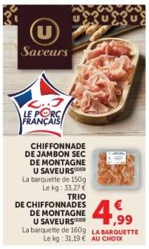 CHIFFONNADE DE JAMBON SEC DE MONTAGNE U SAVEURS