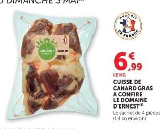 CUISSE DE CANARD GRAS A CONFIRE LE DOMAINE D'ERNEST