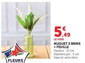 MUGUET 5 BRINS + FEUILLE