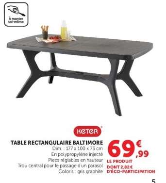Table Rectangulaire Baltimore