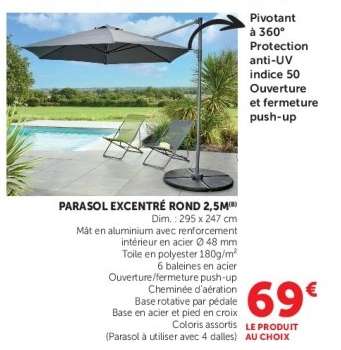 PARASOL EXCENTRÉ ROND 2,5M