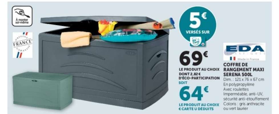 Coffre de rangement Maxi Serena 500L