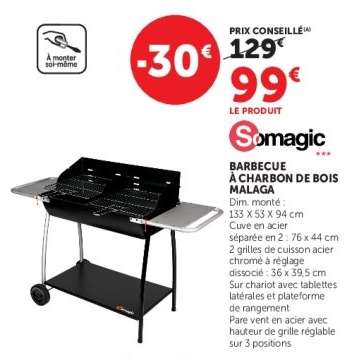 BARBECUE À CHARBON DE BOIS MALAGA