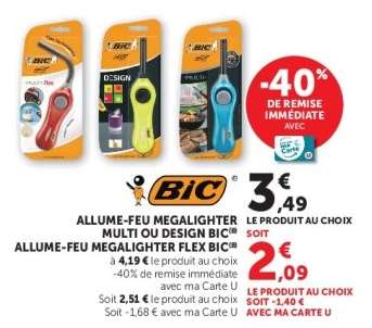 ALLUME-FEU MEGALIGHTER MULTI OU DESIGN BIC